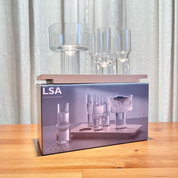 LSA International Vodka Serving Set Service for 4 2 oz Shot Glasses Board Poland - Picture 2 of 16